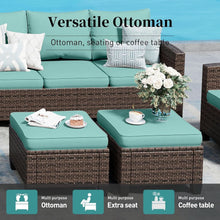 Load image into Gallery viewer, Brown Wicker Patio Furniture Set With Fire Pit Table