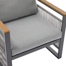 Load image into Gallery viewer, 4-Pieces Outdoor Metal Patio Furniture Set with Cushions