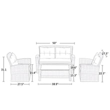 Load image into Gallery viewer, Set Of 4 Piece Outdoor Patio Furniture