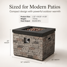 Load image into Gallery viewer, 32-Inch Outdoor Fire Pit Table