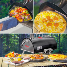 Load image into Gallery viewer, Black Pizza Oven Outdoor 12" Automatic Rotatable Pizza Ovens Portable Stainless Steel Wood Fired Pizza Oven Pizza Maker