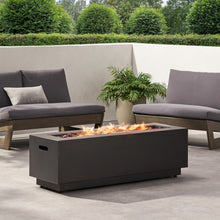 Load image into Gallery viewer, RECTANGULAT IRON FIRE PIT-50 000BTU WITH TANK HOLDER