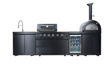 Load image into Gallery viewer, Black 125-Inch Double Stainless Steel Gas Outdoor Kitchen Grill