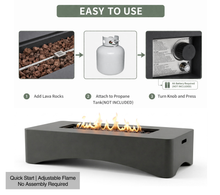 Load image into Gallery viewer, 56" Propane Fire Pit Table, Rectangular Outdoor Gas Fire Pit