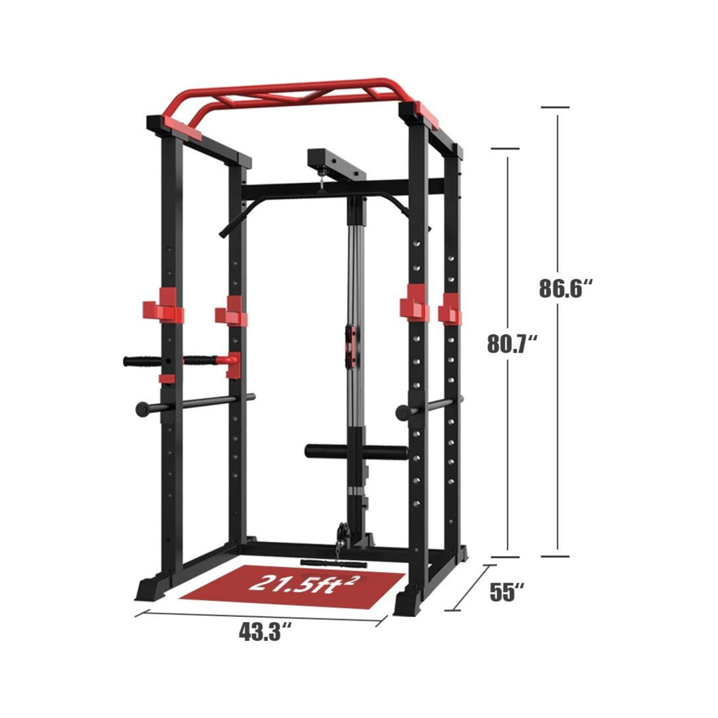 1000LBS Multi-Functional Barbell Rack Squat Power Cage With Weight Bench (SAK35822)