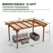 Load image into Gallery viewer, [10X12FT] Alora Premium Extra Large Outdoor Weather-Resistant Wooden Grape Pergola (SAK16278)