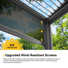 Load image into Gallery viewer, [10X20FT] Alora Luxury Wall-Mounted Aluminum Louvered Pergola With Pull-Down Screens (SAK91537)