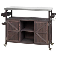 Load image into Gallery viewer, K&amp;K Outdoor Kitchen Island, Rolling Bar Cart &amp; Storage Cabinet