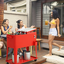 Load image into Gallery viewer, 80 Quart Outdoor Patio Rolling Steel Construction Cooler