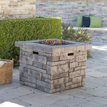 Load image into Gallery viewer, Outdoor Square Propane Fire Pit 40,000 BTU - Gray