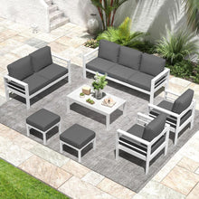 Load image into Gallery viewer, Modern Aluminum Patio Furniture Set with Cushions and Table