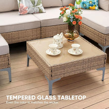 Load image into Gallery viewer, Seven Piece Wicker Patio Furniture Set with Cushions