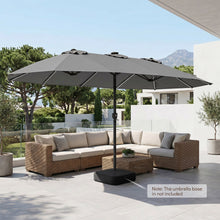 Load image into Gallery viewer, Patio Umbrella 15.5ft with Solar LED Lights and Crank