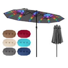 Load image into Gallery viewer, Patio Umbrella 15.5ft with Solar LED Lights and Crank