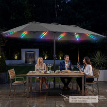 Load image into Gallery viewer, Patio Umbrella 15.5ft with Solar LED Lights and Crank