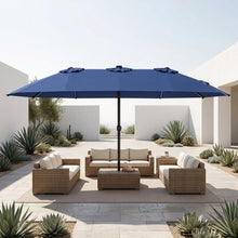 Load image into Gallery viewer, Patio Umbrella 15.5ft with Solar LED Lights and Crank