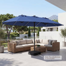 Load image into Gallery viewer, Patio Umbrella 15.5ft with Solar LED Lights and Crank