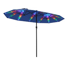Load image into Gallery viewer, Patio Umbrella 15.5ft with Solar LED Lights and Crank