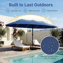 Load image into Gallery viewer, Patio Umbrella 15.5ft with Solar LED Lights and Crank