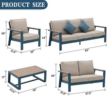 Load image into Gallery viewer, Ainfox Luxurious Aluminum Patio Furniture Set, For Indoor Outdoor