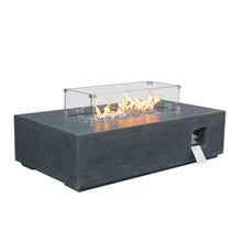 Load image into Gallery viewer, 52 Inch Outdoor Concrete Propane gas rectangle Fire Pit table in Dark Gray color