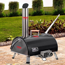 Load image into Gallery viewer, Black Pizza Oven Outdoor 12" Automatic Rotatable Pizza Ovens Portable Stainless Steel Wood Fired Pizza Oven Pizza Maker