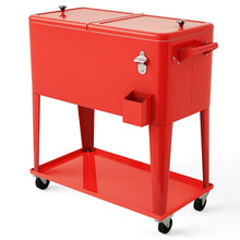 Load image into Gallery viewer, 80 Quart Outdoor Patio Rolling Steel Construction Cooler