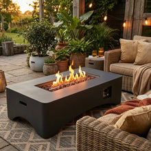 Load image into Gallery viewer, 56" Propane Fire Pit Table, Rectangular Outdoor Gas Fire Pit
