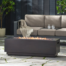 Load image into Gallery viewer, RECTANGULAT IRON FIRE PIT-50 000BTU WITH TANK HOLDER