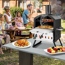 Load image into Gallery viewer, Outdoor Pizza Oven with Anti-scalding Handles and Foldable Legs-Black