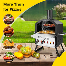 Load image into Gallery viewer, Outdoor Pizza Oven with Anti-scalding Handles and Foldable Legs-Black