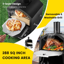 Load image into Gallery viewer, Outdoor Pizza Oven with Anti-scalding Handles and Foldable Legs-Black
