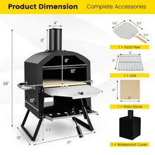 Load image into Gallery viewer, Outdoor Pizza Oven with Anti-scalding Handles and Foldable Legs-Black