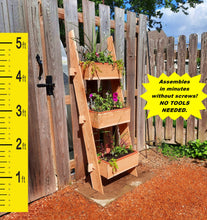 Load image into Gallery viewer, 3-Tier Vertical Cedar Standing Planter Box