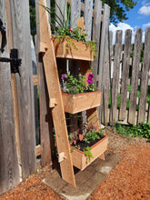 Load image into Gallery viewer, 3-Tier Vertical Cedar Standing Planter Box