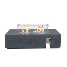 Load image into Gallery viewer, 52 Inch Outdoor Concrete Propane gas rectangle Fire Pit table in Dark Gray color