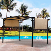 Load image into Gallery viewer, 12 x 9 Ft Outdoor Pergola Patio Gazebo,Retractable Shade Canopy,Steel Frame Grape Gazebo,Sunshelter Pergola for Gardens