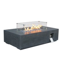 Load image into Gallery viewer, 52 Inch Outdoor Concrete Propane gas rectangle Fire Pit table in Dark Gray color