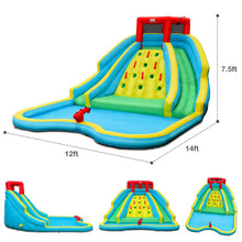 Load image into Gallery viewer, Inflatable Water Park Bounce House with Double Slide and Climbing Wall with 735W Blower