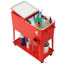 Load image into Gallery viewer, 80 Quart Outdoor Patio Rolling Steel Construction Cooler