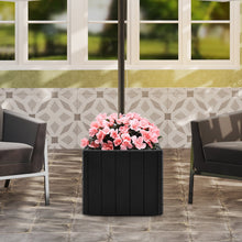 Load image into Gallery viewer, 2-in-1 Outdoor Umbrella Base Planter Patio Umbrella Stand with Flower Box-Black