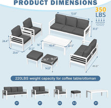 Load image into Gallery viewer, Modern Aluminum Patio Furniture Set with Cushions and Table