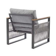 Load image into Gallery viewer, 4-Pieces Outdoor Metal Patio Furniture Set with Cushions