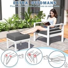 Load image into Gallery viewer, Modern Aluminum Patio Furniture Set with Cushions and Table