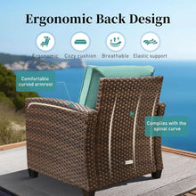 Load image into Gallery viewer, Brown Wicker Patio Furniture Set With Fire Pit Table