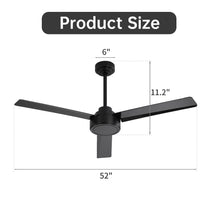 Load image into Gallery viewer, 52" Outdoor Ceiling Fan Without Light - 3 ABS Blades