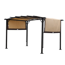 Load image into Gallery viewer, 12 x 9 Ft Outdoor Pergola Patio Gazebo,Retractable Shade Canopy,Steel Frame Grape Gazebo,Sunshelter Pergola for Gardens