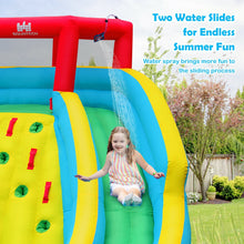 Load image into Gallery viewer, Inflatable Water Park Bounce House with Double Slide and Climbing Wall with 735W Blower