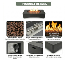 Load image into Gallery viewer, 56" Propane Fire Pit Table, Rectangular Outdoor Gas Fire Pit