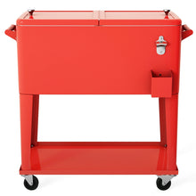Load image into Gallery viewer, 80 Quart Outdoor Patio Rolling Steel Construction Cooler